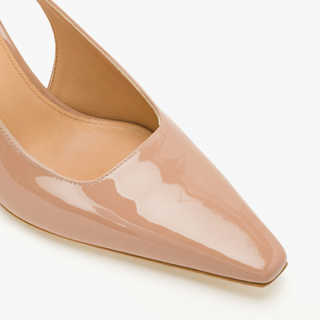 Pantofi Sanda Dama Eleganti, Nude, Toc Modern 7 cm, Piele Lăcuită, Accademia 2239 [3]