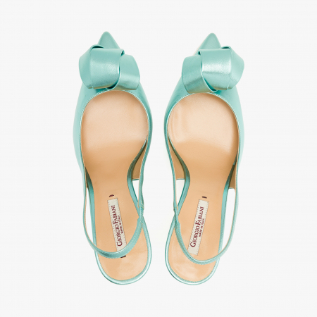 Pantofi Sanda Damă Eleganti, Piele Bleu Metalizat, Toc Subțire 9 cm, Vârf Ascuțit, Giorgio Fabiani 241063 [2]