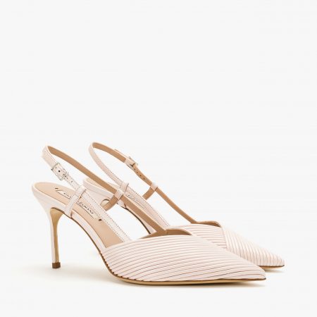 Sandale Dama din Piele de Culoare Roz, Elegante, Toc Subtire, Piele Plisata, Giorgio Fabiani 241067 [0]
