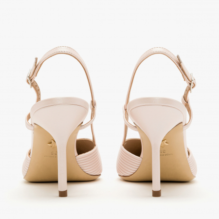 Sandale Dama din Piele de Culoare Roz, Elegante, Toc Subtire, Piele Plisata, Giorgio Fabiani 241067 [4]