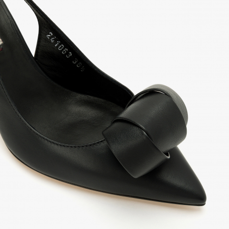 Pantofi Sanda Dama Eleganti din Piele de Culoare Neagra, Toc Subtire 9 cm, Giorgio Fabiani 241063 [3]