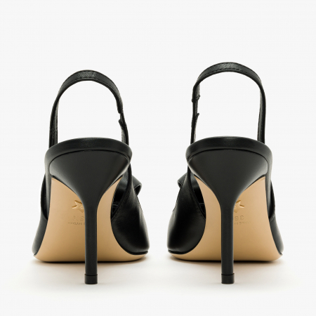 Pantofi Sanda Dama Eleganti din Piele de Culoare Neagra, Toc Subtire 9 cm, Giorgio Fabiani 241063 [4]