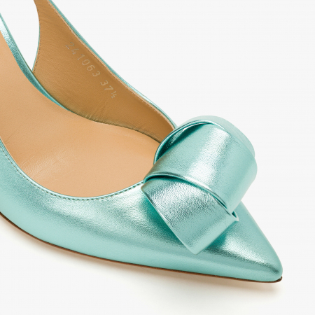 Pantofi Sanda Damă Eleganti, Piele Bleu Metalizat, Toc Subțire 9 cm, Vârf Ascuțit, Giorgio Fabiani 241063 [3]