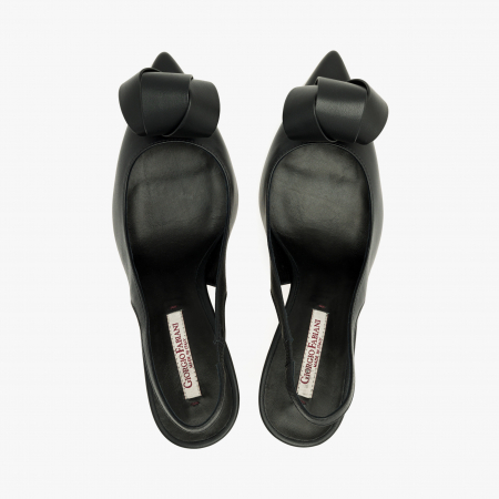 Pantofi Sanda Dama Eleganti din Piele de Culoare Neagra, Toc Subtire 9 cm, Giorgio Fabiani 241063 [2]