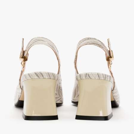 Sandale Dama Elegante, Culoare Bej, Nabuc Lacuit, Sezon Primavara-Vara, Renzoni 5143 [4]