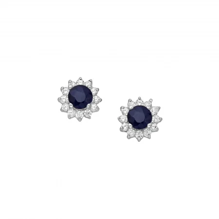 cercei royal cu safir si zirconii din argint 925