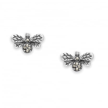 cercei albinuta cu marcasite din argint 925