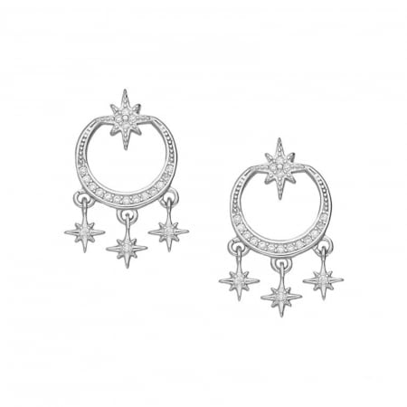 cercei argint north star cu zirconii albe din argint 925