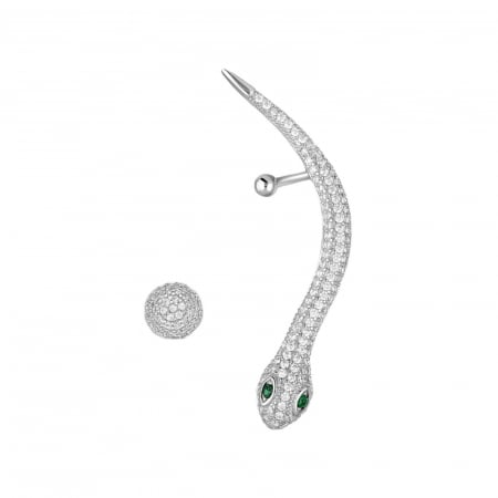 cercei ear cuff model sarpe cu zirconii din argint 925