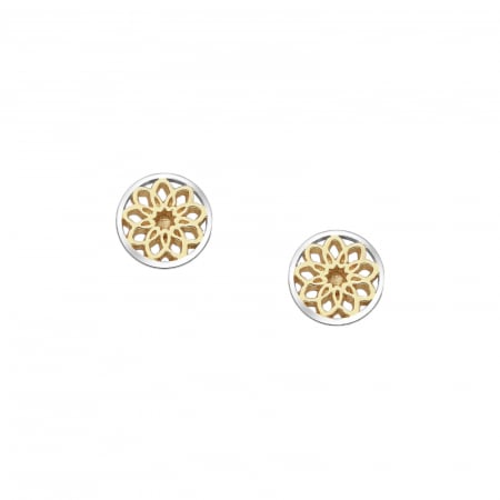 cercei argint floarea vietii placati cu aur 18k