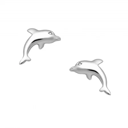 Cercei delfini din argint