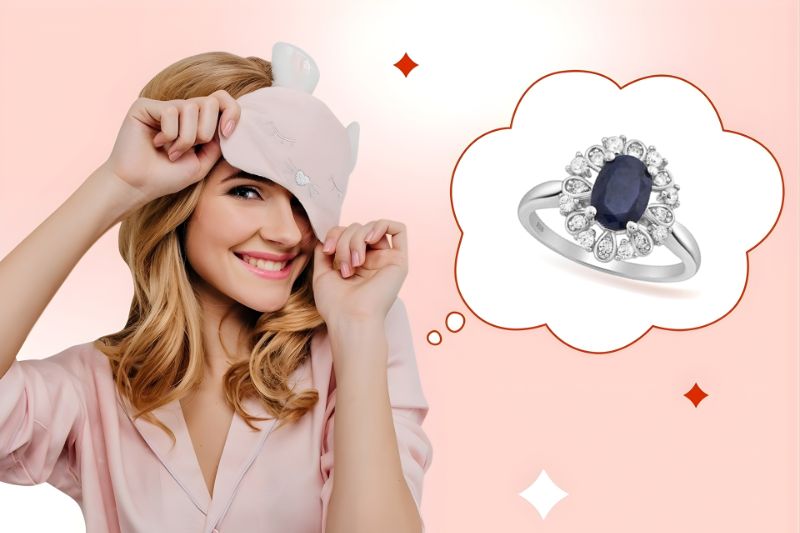 Inel logodna cu safir si zirconii din argint