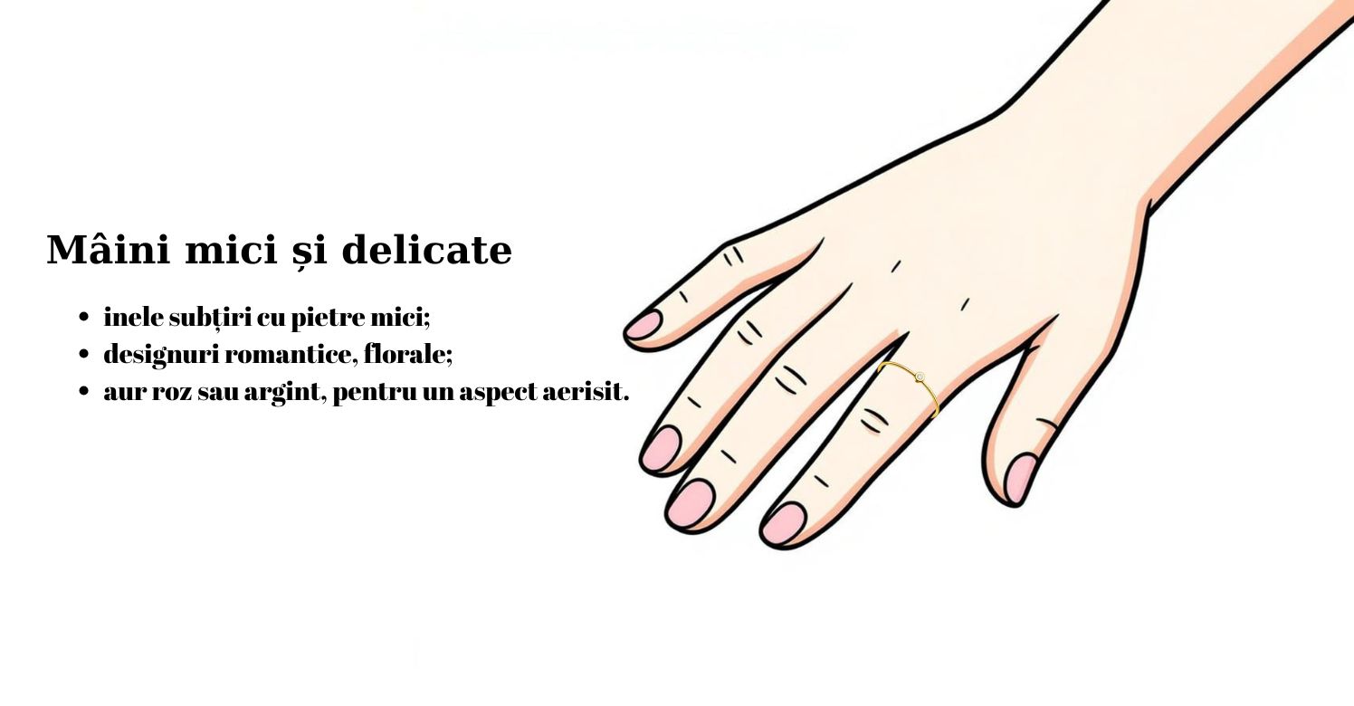 Inele pentru mâini mici și delicate
