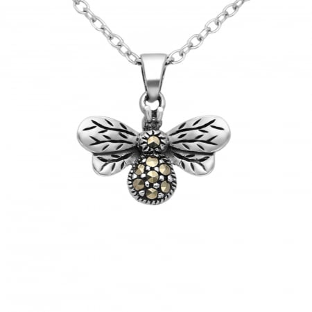 pandantiv albina cu marcasite din argint 925