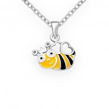 pandantiv albina regina din argint cu email colorat