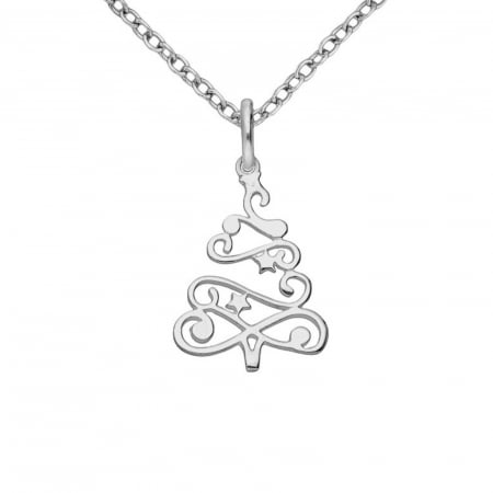 pandantiv brad de craciun din argint 925
