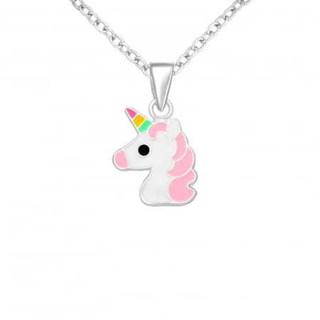 pandantiv unicorn cu email colorat din argint 925