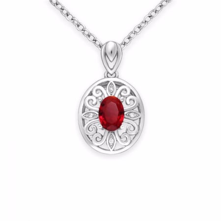 pandantiv floare din argint si cubic zirconia