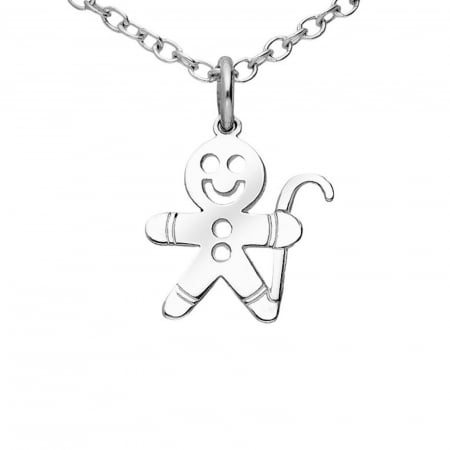 pandantiv turta dulce ''gingerbread man'' din argint 925