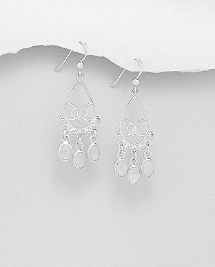 Cercei candelabru din argint cu piatra lunii 1C-432 [2]