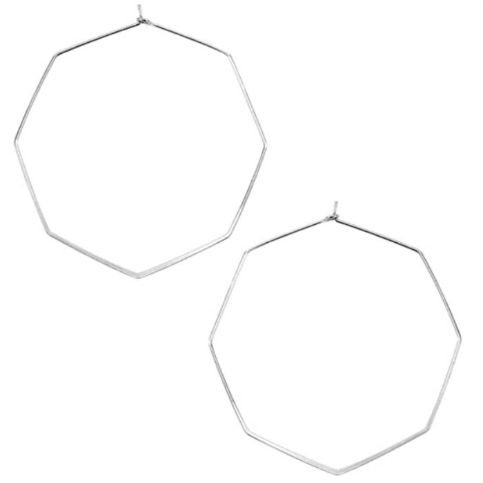 Cercei creole Hexagon din argint 2C149 [1]