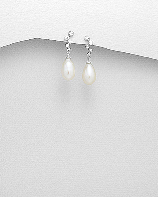 Cercei din argint cu perla de cultura - Olivia 1C-18 [1]