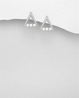 Cercei din argint in forma de triunghi  - Melissa 1C-23 [1]