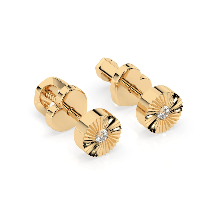Cercei din Aur cu Diamante Naturale 0,04 ct G/SI Model Solar [2]