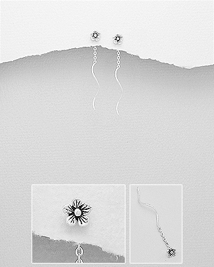 Cercei Floare din Argint 925 1C-145 - bijuterii argint [2]