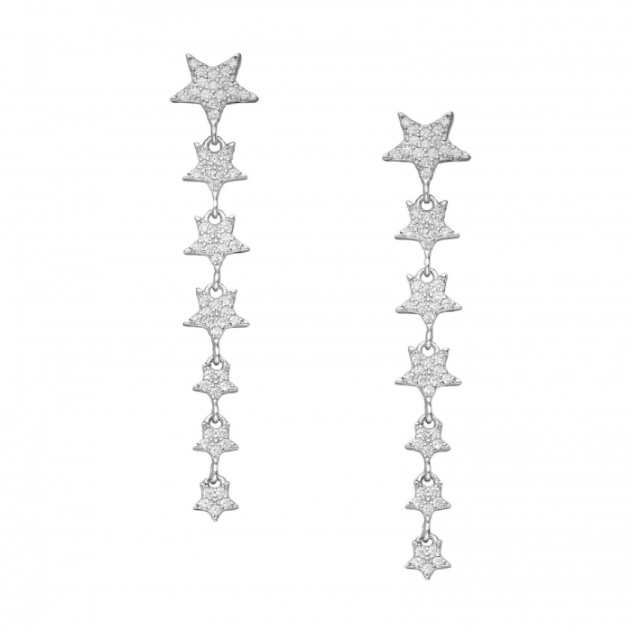 Cercei lungi cu stelute din argint - Stella 1C-78 [1]