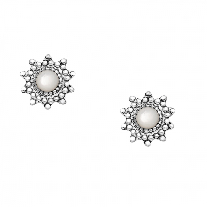 Cercei mici argint floricica sidef alb [1]