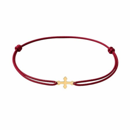 Bratari de Mana - Bratara bebelusi cruciulita din  Aur 14K cu snur