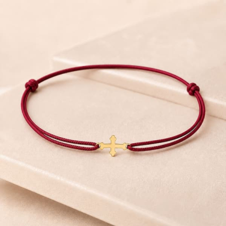 Bratara bebelusi cruciulita din  Aur 14K cu snur [1]