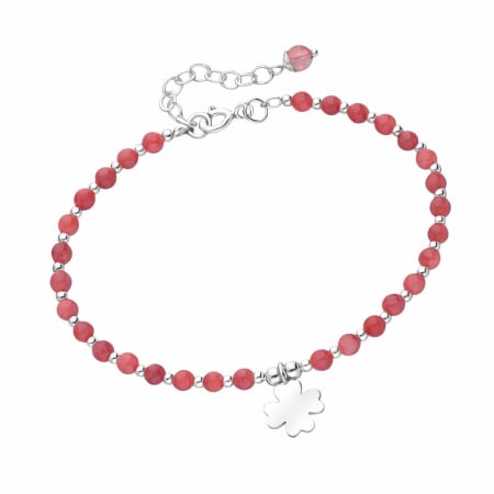 Bratari - Brățară din argint 925 cu agat model Lucky Clover