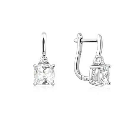 Cercei din argint cu piatra patrata cubic zirconia Anya 1C-53