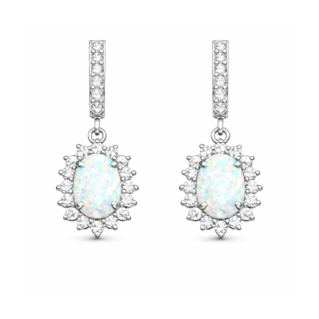 Cercei argint cu diamante de zirconiu - Christine 1C-383