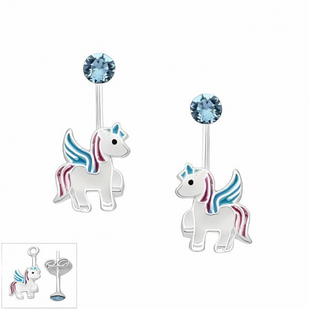 Colectia „ Kids ” - Cercei argint Flying Unicorn 2C107
