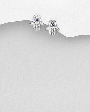 CERCEI FORMA - Cercei Hamsa din argint 1C-109 - Elmio.ro