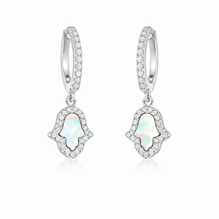 Cercei - Cercei argint mici - mana lui Fatima