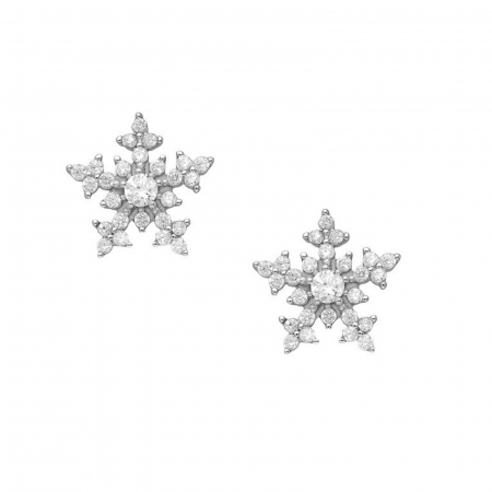 CERCEI CU PIETRE - Cercei argint snowflake 2C23