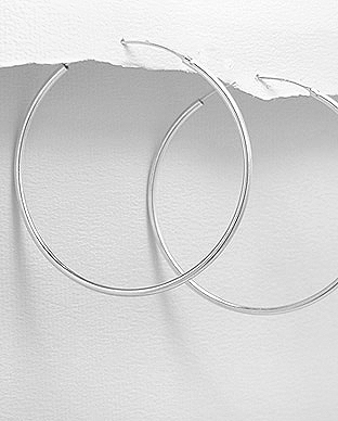 Cercei - Cercei creole din argint 66 mm diametru 1C-397