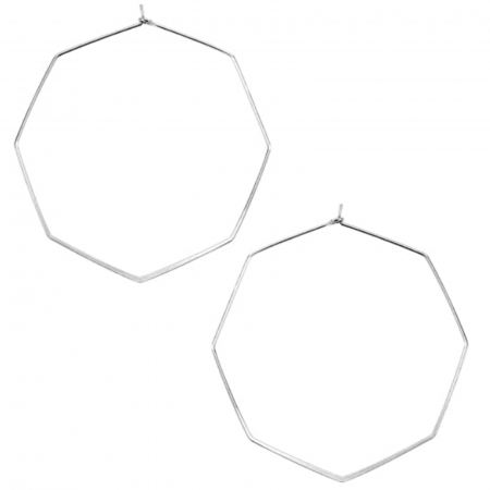 Cercei creole Hexagon din argint 2C149 [0]