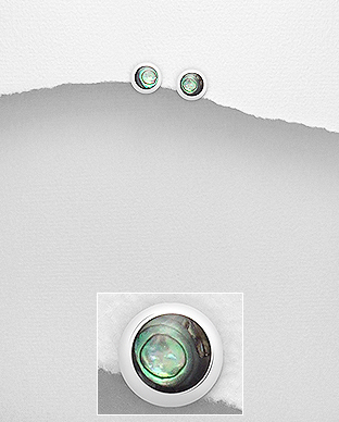 Cadouri Femei - Cercei din argint abalone verde 1C-39 - Elmio.ro