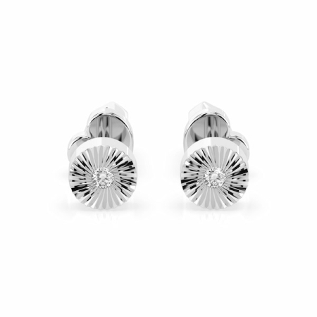 BIJUTERII AUR - Cercei din Aur Alb 14K cu Diamante Naturale 0,04 ct G/VS2 Model Solar