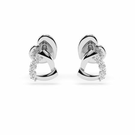 BIJUTERII AUR - Cercei din Aur Alb 14K cu Diamante Naturale Model Minimalist