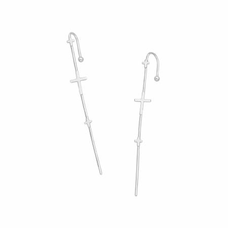 Cercei Ear Pin - Cuff Bar din argint 2C92