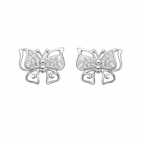 cercei și cubic zirconia - Cercei din argint butterfly 1C-106