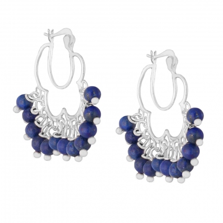 cercei cu pietre pretioase & semi-pretioase - Cercei indieni din argint - Lapis Lazuli 2C65