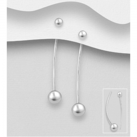 Cercei lungi argint ball - Cherry Chic [1]