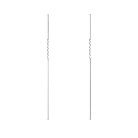 cercei stifturi cu tija - Cercei lungi din argint cu bara si lantisor 1C-200